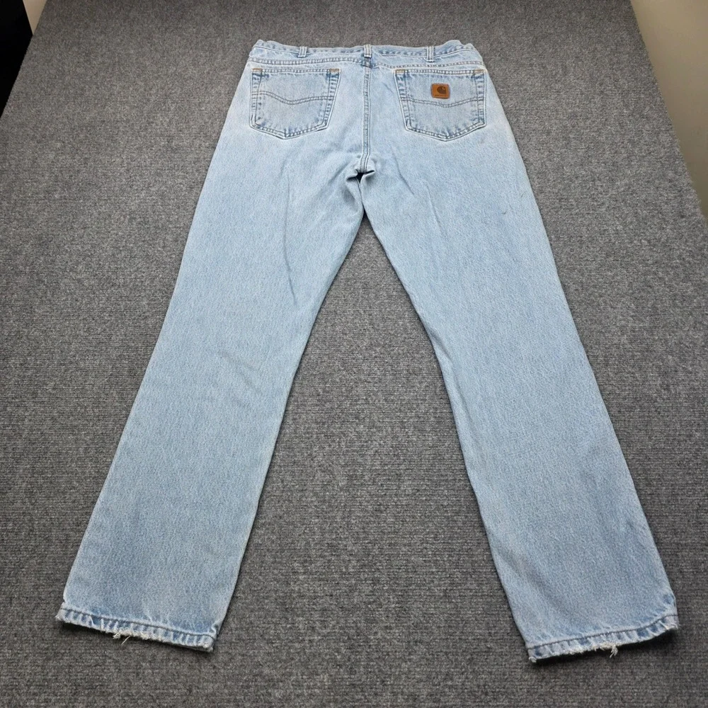Carhartt B18 STW Traditional Fit Jeans Mens 36x32 Stonewash Workwear Distressed